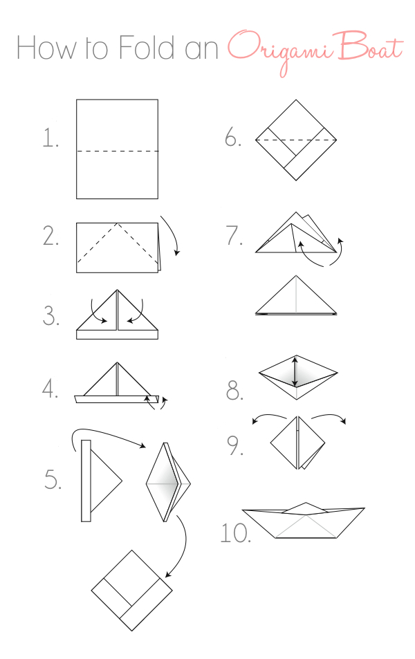 Origami Paper Boat Instructions