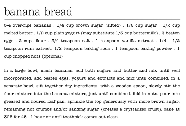 banana bread recipe