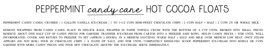 PEPPERMINT CANDY CANE HOT COCOA FLOAT RECIPE