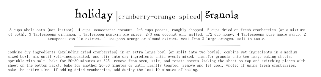 holiday granola recipe